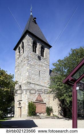 Stock Photograph - Protestant Church of Brackel, Dortmund, Brackel district, Ruhr Area, North Rhine-Westphalia, Germany, Europe, PublicGround, Europe. Fotosearch