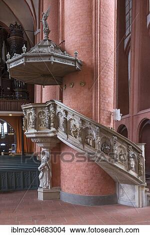 Picture - Pulpit, St. Michaelis Church, Lüneburg, Lower Saxony, Germany, Europe. Fotosearch
