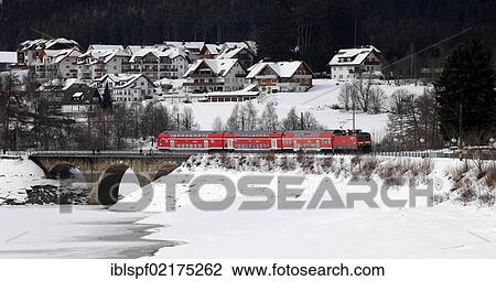 Regional train at Schluchsee Lake in Winter, Black Forest, Baden-Wuerttemberg, Germany, Europe View Large Photo Image Stock Image - Regional train at Schluchsee Lake in Winter, Black Forest, Baden-Wuerttemberg, Germany, Europe. Fotosearch