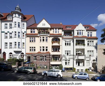 Picture - Residential building, Domstrasse street, Eisenach, Thuringia, Germany, Europe, PublicGround, Europe. Fotosearch