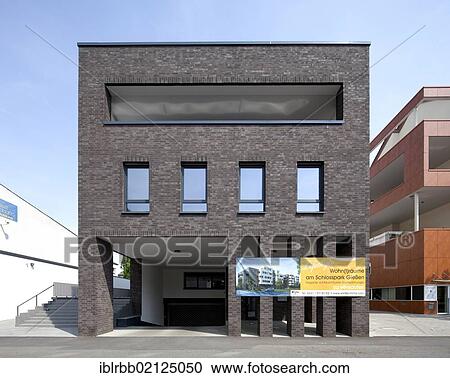 Stock Image - Residential building, office building, contemporary architecture, Giessen, Hesse, Germany, Europe, PublicGround, Europe. Fotosearch