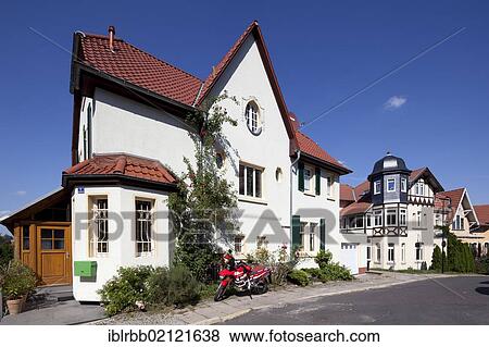 Stock Photo - Residential buildings, Eisenach, Thuringia, Germany, Europe, PublicGround, Europe. Fotosearch