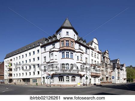 Stock Image - Residential buildings, Deutschhausstrasse, Marburg, Hesse, Germany, Europe, PublicGround, Europe. Fotosearch
