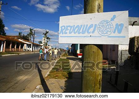 Stock Image - Revolution sign in Vinales, Cuba, Greater Antilles, Caribbean, North America. Fotosearch