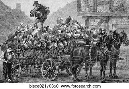 Rhineland trader's wagon, pot trader, historical engraving, 1883 View Large Photo Image Stock Image - Rhineland trader's wagon, pot trader, historical engraving, 1883. Fotosearch