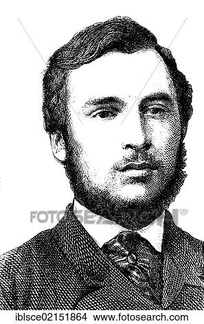 Picture - Ricciotti Garibaldi, 1847-1924, Italian freedom fighter, son of Giuseppe Garibaldi and Anita Garibaldi, historical engraving, circa 1869. Fotosearch