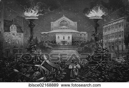 Richard Wagner Festspielhaus, Bayreuth Festival Theatre, Bayreuth, Bavaria, Germany, historical engraving, 1883, Europe View Large Photo Image Stock Photo - Richard Wagner Festspielhaus, Bayreuth Festival Theatre, Bayreuth, Bavaria, Germany, historical engraving, 1883, Europe. Fotosearch