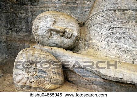 Rock relief, lying Buddha, Gal Vihara Temple, Polonnaruwa, North Central Province, Sri Lanka, Asia View Large Photo Image Stock Photography - Rock relief, lying Buddha, Gal Vihara Temple, Polonnaruwa, North Central Province, Sri Lanka, Asia. Fotosearch