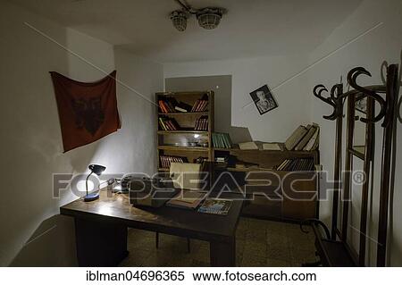 Stock Photography - Room of the Minister of the Interior, Museum Bunk'Art 2, former Nuclear Bunker, City Centre, Tirana, Albania, Europe. Fotosearch