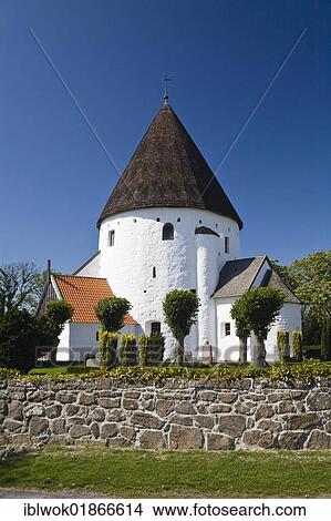 Round church Sankt Ols Kirke near Olsker, Bornholm, Denmark, Europe View Large Photo Image Picture - Round church Sankt Ols Kirke near Olsker, Bornholm, Denmark, Europe. Fotosearch