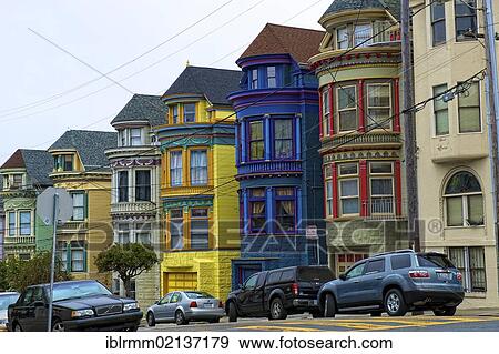 Row of houses, San Francisco, California, USA, North America View Large Photo Image Stock Photo - Row of houses, San Francisco, California, USA, North America. Fotosearch