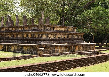 Stock Image - Ruins of the Royal Palace, Audience Hall, Polonnaruwa, North Central Province, Sri Lanka, Asia. Fotosearch
