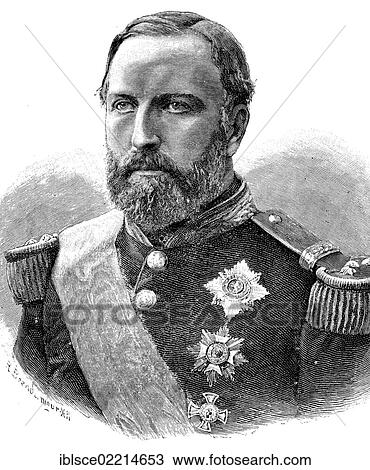 Stock Image - S. A. R. Monseigneur le Comte de Flandre, historical woodcut, circa 1888. Fotosearch