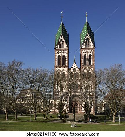 Stock Image - Sacred Heart Church in Freiburg im Breisgau, Black Forest, Baden-Wuerttemberg, Germany, Europe, PublicGround, Europe. Fotosearch