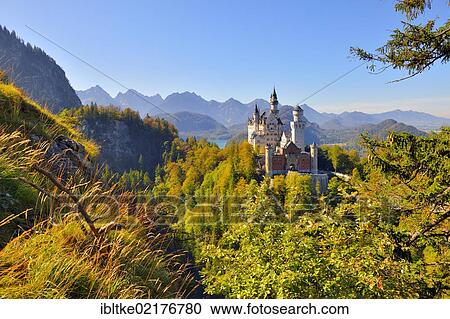 Schloss Neuschwanstein Castle, near Fussen, Ostallgaeu, Allgaeu, Bavaria, Germany, Europe View Large Photo Image Stock Image - Schloss Neuschwanstein Castle, near Fussen, Ostallgaeu, Allgaeu, Bavaria, Germany, Europe. Fotosearch
