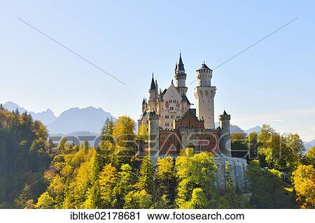 Schloss Neuschwanstein Castle, near Fussen, Ostallgaeu, Allgaeu, Bavaria, Germany, Europe View Large Photo Image Stock Image - Schloss Neuschwanstein Castle, near Fussen, Ostallgaeu, Allgaeu, Bavaria, Germany, Europe. Fotosearch