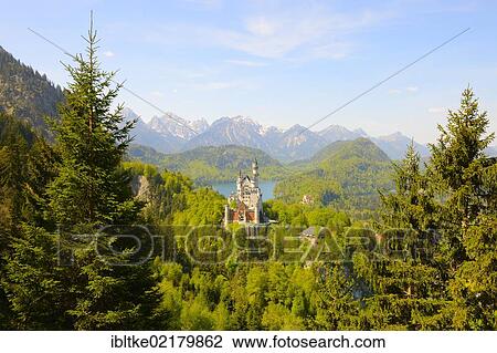 Schloss Neuschwanstein Castle near Fuessen, Allgaeu, Bavaria, Germany, Europe View Large Photo Image Stock Image - Schloss Neuschwanstein Castle near Fuessen, Allgaeu, Bavaria, Germany, Europe. Fotosearch