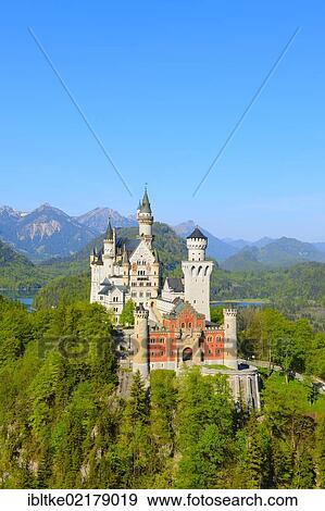 Stock Photo - Schloss Neuschwanstein Castle, near Fussen, Ostallgaeu, Allgaeu, Bavaria, Germany, Europe. Fotosearch