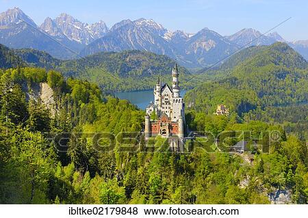 Schloss Neuschwanstein Castle near Fuessen, Allgaeu, Bavaria, Germany, Europe View Large Photo Image Stock Photo - Schloss Neuschwanstein Castle near Fuessen, Allgaeu, Bavaria, Germany, Europe. Fotosearch