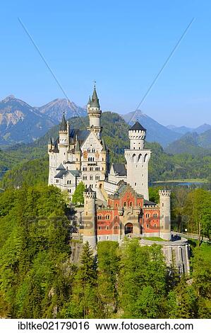 Schloss Neuschwanstein Castle, near Fussen, Ostallgaeu, Allgaeu, Bavaria, Germany, Europe View Large Photo Image Stock Photograph - Schloss Neuschwanstein Castle, near Fussen, Ostallgaeu, Allgaeu, Bavaria, Germany, Europe. Fotosearch