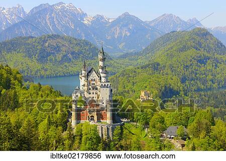 Schloss Neuschwanstein Castle near Fuessen, Allgaeu, Bavaria, Germany, Europe View Large Photo Image Stock Photograph - Schloss Neuschwanstein Castle near Fuessen, Allgaeu, Bavaria, Germany, Europe. Fotosearch