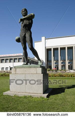 Stock Photograph - Sculpture discus thrower, German Hygiene Museum, Dresden, Saxony, Germany, Europe. Fotosearch
