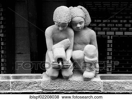 Sculpture of a boy and girl leaning against one another, Freiburg, Baden-Wuerttemberg, Germany, Europe View Large Photo Image Stock Photo - Sculpture of a boy and girl leaning against one another, Freiburg, Baden-Wuerttemberg, Germany, Europe. Fotosearch
