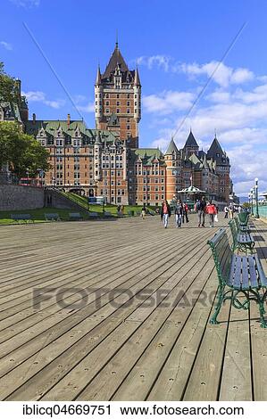 Seaside promenade Dufferin Terrace with Château Frontenac, Québec, Québec Province, Canada, North America View Large Photo Image Stock Image - Seaside promenade Dufferin Terrace with Château Frontenac, Québec, Québec Province, Canada, North America. Fotosearch