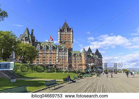 Seaside promenade Dufferin Terrace with Château Frontenac, Québec, Québec Province, Canada, North America View Large Photo Image Stock Image - Seaside promenade Dufferin Terrace with Château Frontenac, Québec, Québec Province, Canada, North America. Fotosearch