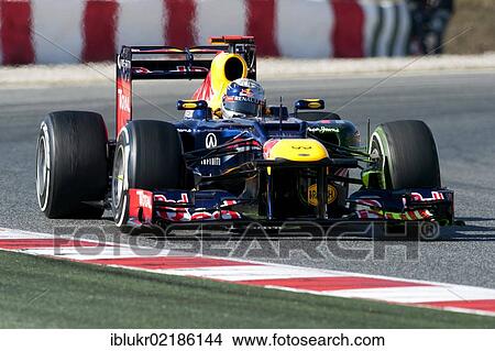 Sebastian Vettel, GER, Red Bull Racing RB8, during the Formula 1 testing sessions, 21-24/2/2012, at the Circuit de Catalunya in Barcelona, Spain, Europe View Large Photo Image Picture - Sebastian Vettel, GER, Red Bull Racing RB8, during the Formula 1 testing sessions, 21-24/2/2012, at the Circuit de Catalunya in Barcelona, Spain, Europe. Fotosearch
