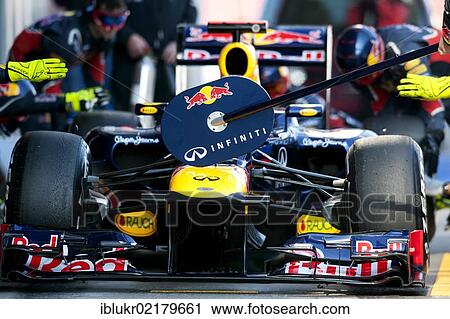 Sebastian Vettel, GER, Red Bull Racing-Renault RB8, pit stop, Formula 1 testing sessions, February 2012, Barcelona, Spain, Europe View Large Photo Image Stock Image - Sebastian Vettel, GER, Red Bull Racing-Renault RB8, pit stop, Formula 1 testing sessions, February 2012, Barcelona, Spain, Europe. Fotosearch
