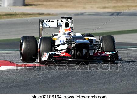 Sergio Perez, MEX, Sauber-Ferrari C31, during the Formula 1 testing sessions, 21-24/2/2012, at the Circuit de Catalunya in Barcelona, Spain, Europe View Large Photo Image Picture - Sergio Perez, MEX, Sauber-Ferrari C31, during the Formula 1 testing sessions, 21-24/2/2012, at the Circuit de Catalunya in Barcelona, Spain, Europe. Fotosearch