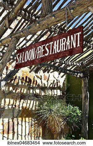 Picture - Shield Saloon and Restaurant of Lajitas Golf Resort, Lajitas, Texas, USA, North America. Fotosearch