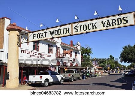 Stock Image - Shield, Stockyards National Historic District, Fort Worth, Texas, USA, North America. Fotosearch