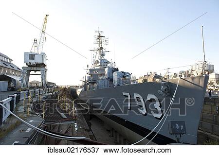 Ship in the harbour, museum ship, navy warship, the destroyer USS Cassin Young DD-793 in dry dock, Boston National Historical Park, BNHP, Boston, Massachusetts, New England, USA, North America View Large Photo Image Stock Photo - Ship in the harbour, museum ship, navy warship, the destroyer USS Cassin Young DD-793 in dry dock, Boston National Historical Park, BNHP, Boston, Massachusetts, New England, USA, North America. Fotosearch
