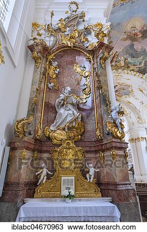 Stock Image - Side altar, Schäftlarn Monastery, Upper Bavaria, Bavaria, Germany, Europe. Fotosearch