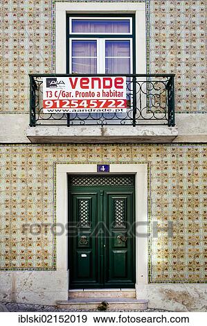 Sign, property for sale in Lisbon, Portugal, Europe View Large Photo Image Stock Photo - Sign, property for sale in Lisbon, Portugal, Europe. Fotosearch
