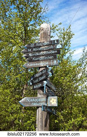 Signposts, Kungsleden hiking trail, Abisko National Park, Lapland, northern Sweden, Sweden, Scandinavia, Europe View Large Photo Image Stock Photograph - Signposts, Kungsleden hiking trail, Abisko National Park, Lapland, northern Sweden, Sweden, Scandinavia, Europe. Fotosearch