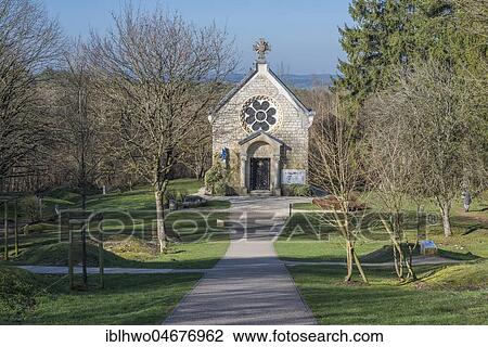 Stock Image - Site of the destroyed village Fleury-devant-Douaumont, Memorial Chapel, Battlefield of Verdun, First World War, Verdun, Grand Est, France, Europe. Fotosearch