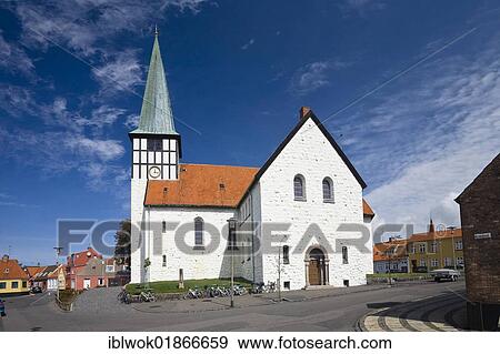 Skt. Nicolaj Kirke church in Rønne, Bornholm, Denmark, Europe View Large Photo Image Stock Photo - Skt. Nicolaj Kirke church in Rønne, Bornholm, Denmark, Europe. Fotosearch