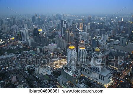 Skyline, city view, view of skyscrapers, twilight, Bangkok, Thailand, Asia View Large Photo Image Stock Image - Skyline, city view, view of skyscrapers, twilight, Bangkok, Thailand, Asia. Fotosearch