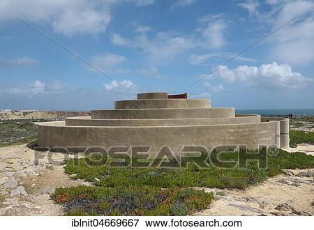Stock Photo - Sound Labyrinth at Fortaleza de Sagres, Ponta de Sagres, Sagres, Algarve, Portugal, Europe. Fotosearch