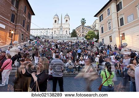 Spanish Steps in the early evening, Piazza Spagna, Rome, Italy, Europe View Large Photo Image Stock Photo - Spanish Steps in the early evening, Piazza Spagna, Rome, Italy, Europe. Fotosearch