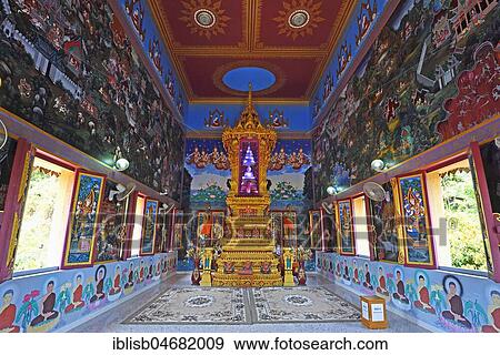 Splendidly designed interior of the temple Wat Khao Rang, Phuket, Thailand, Asia View Large Photo Image Stock Photo - Splendidly designed interior of the temple Wat Khao Rang, Phuket, Thailand, Asia. Fotosearch
