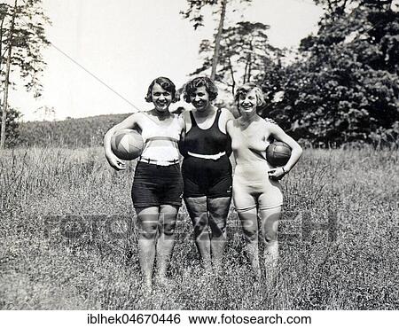 Sport and leisure, three women in gymnastic dress with two balls, 1930s, Germany, Europe View Large Photo Image Stock Photograph - Sport and leisure, three women in gymnastic dress with two balls, 1930s, Germany, Europe. Fotosearch