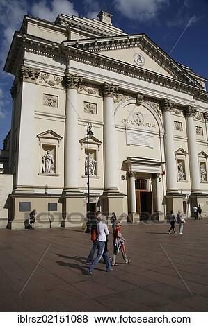 Stock Photo - St Anne's Church in the historic town centre of Warsaw, Poland, Europe. Fotosearch