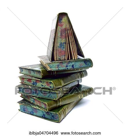 Stack of old books, studio shot, still View Large Photo Image Stock Photograph - Stack of old books, studio shot, still. Fotosearch
