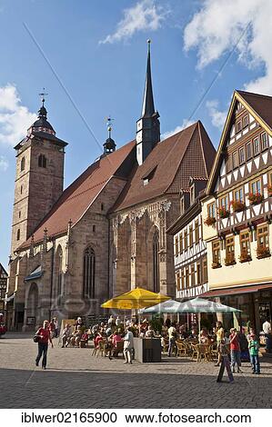 Stock Image - Stadtkirche St. Georg, St. George's church, Altmarkt square, Schmalkalden, Thuringia, Germany, Europe. Fotosearch
