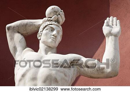 Statue of an athlete at the entrance to the Foro Italico, Rome, Italy, Europe View Large Photo Image Stock Photo - Statue of an athlete at the entrance to the Foro Italico, Rome, Italy, Europe. Fotosearch