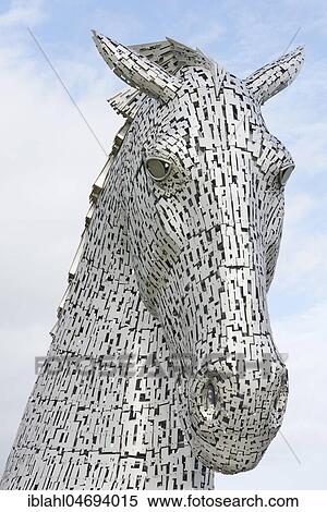 Steel sculpture, horse figure, The Kelpies, Helix Park, near Falkirk, Scotland, Great Britain View Large Photo Image Stock Photography - Steel sculpture, horse figure, The Kelpies, Helix Park, near Falkirk, Scotland, Great Britain. Fotosearch